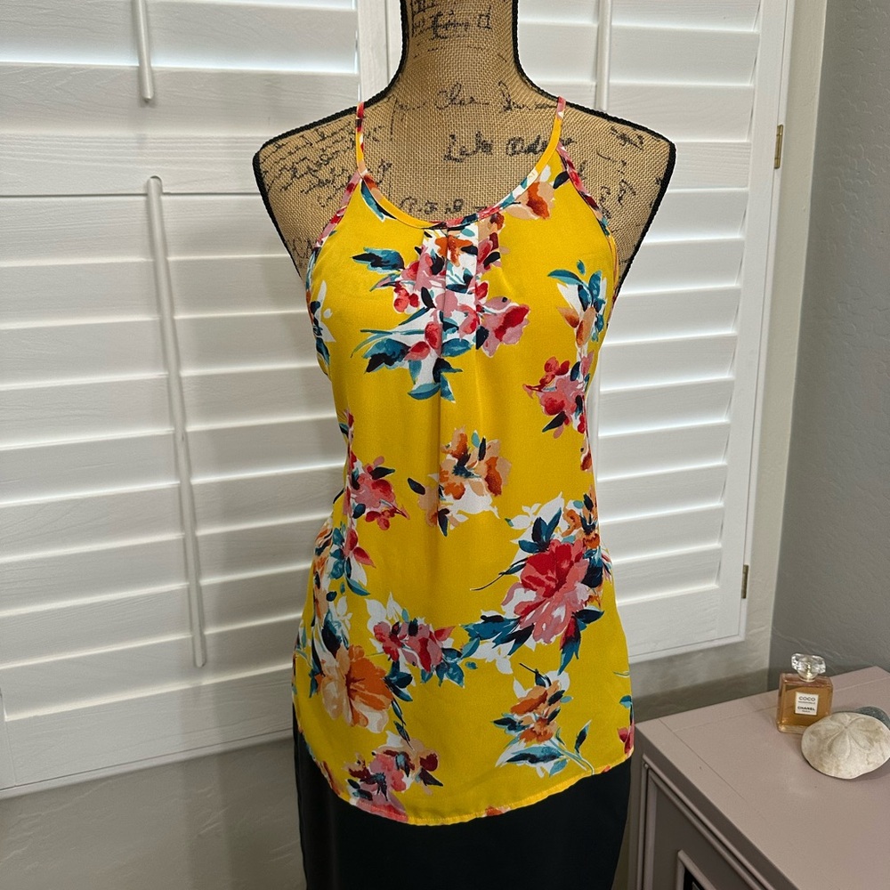 Floral Yellow Camisole Top